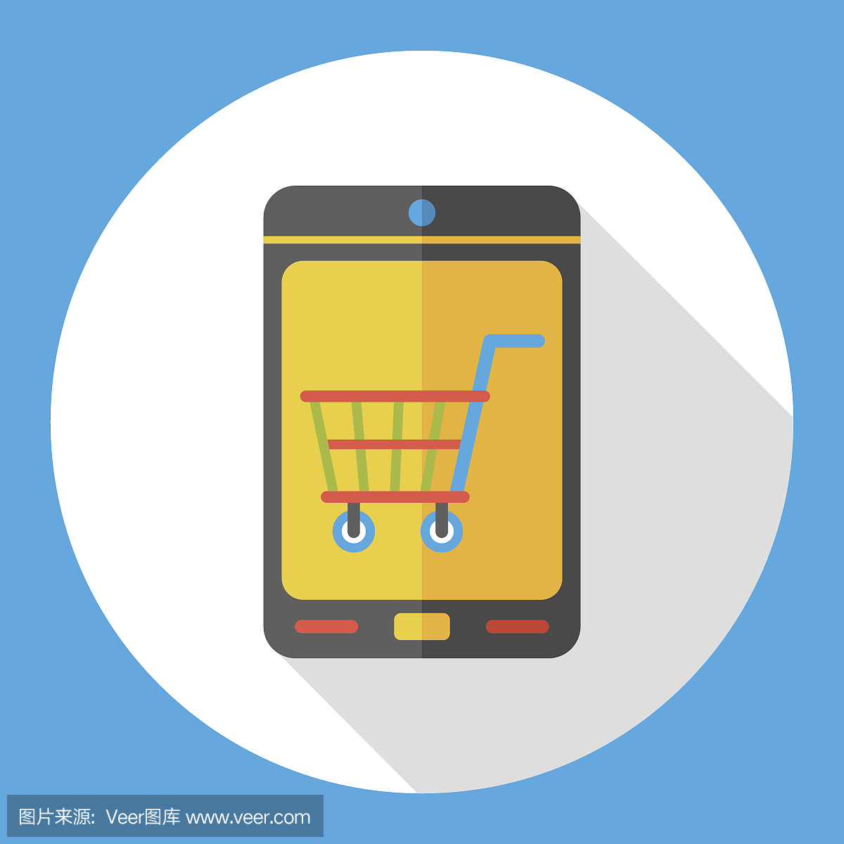 網(wǎng)上購(gòu)物手機(jī)平面圖標(biāo)